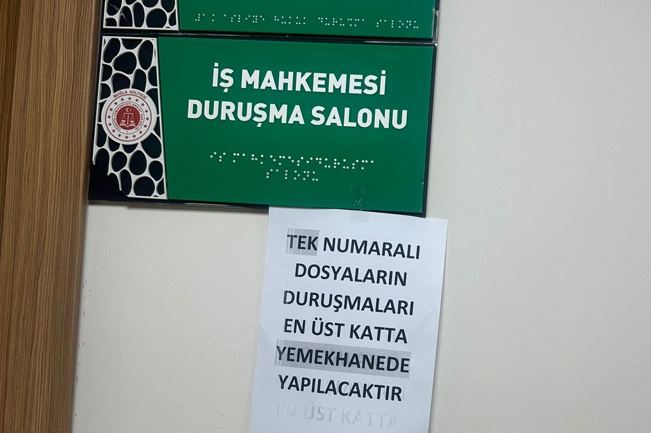 Muğla'da yemekhanede duruşma yapıldı: "Soğanlı salataların, ekmeklerin yanında duruşmaya çıktık"