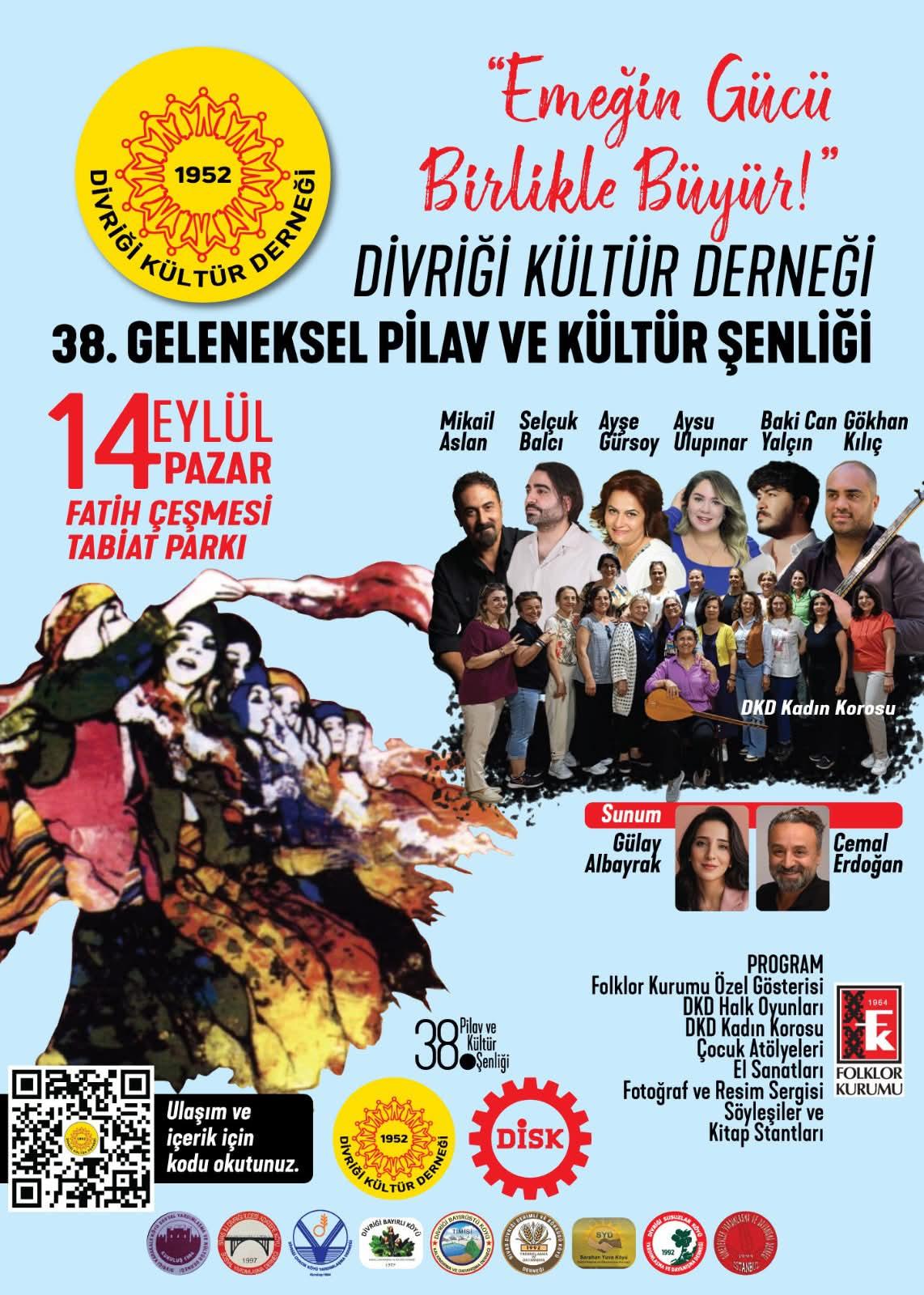 Divriği Kültür Derneği'nden 38. Pilav ve Kültür Şenliği Daveti: "Emeğin Gücü Birlikle Büyür"