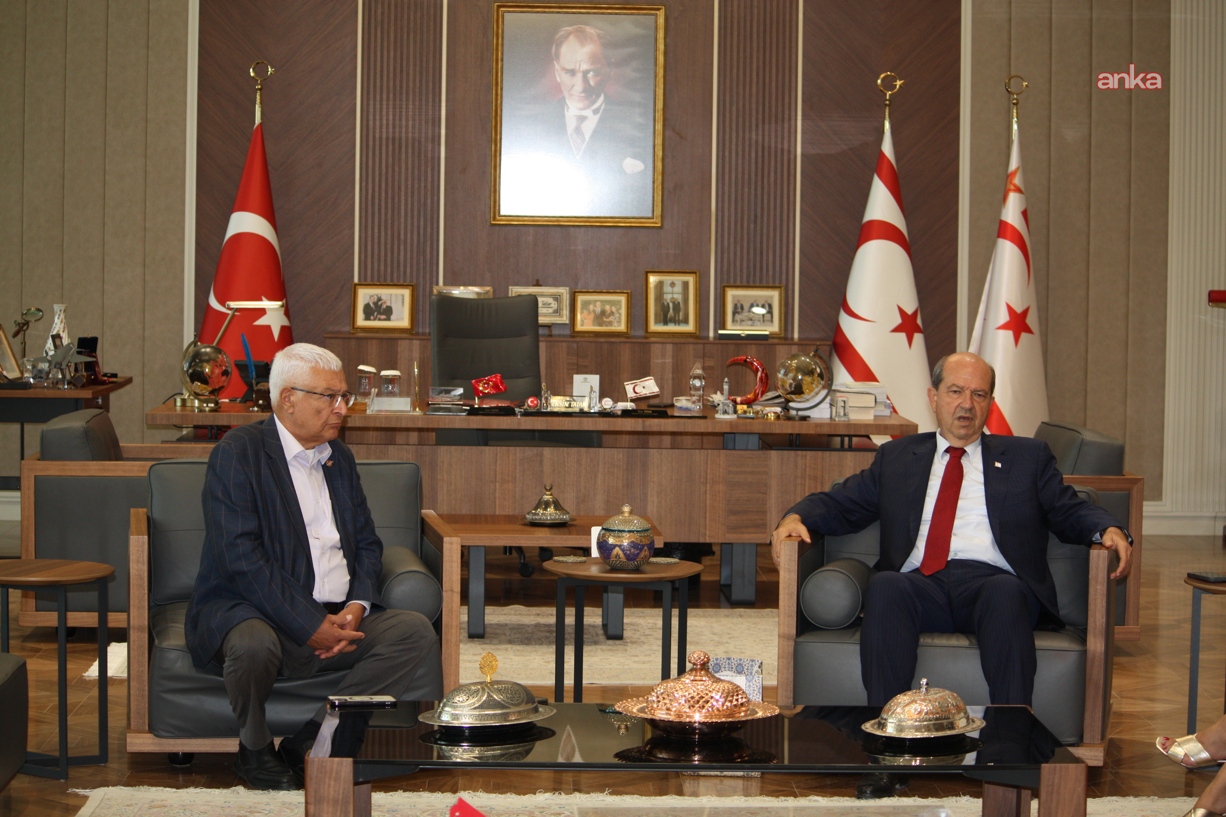 KKTC Cumhurbaşkanı Tatar: "Erdoğan, iki devletli çözümden yana, bunu federasyon isteyen muhalifler düşünsün"