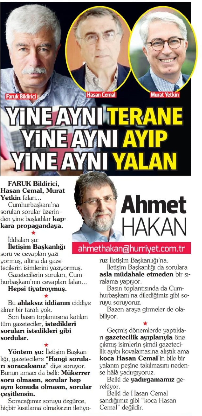 Veee nihayet! Ahmet Hakan allayıp pulladı ama sonunda "gazetecilik ayıbını" itiraf etmek zorunda kaldı!