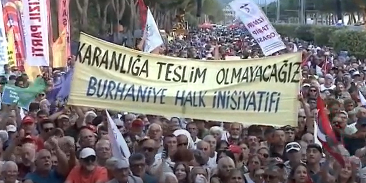 Özgür Özel ve Tülay Hatimoğlları zeytinlik talanına karşı birlikte