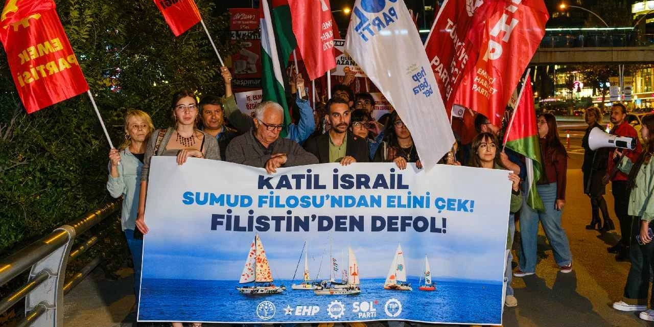 Ankara'da İsrail Büyükelçiliği önünde 'Sumud' eylemi