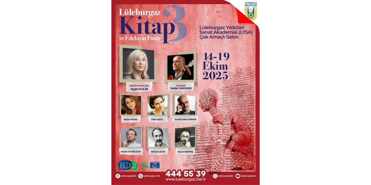 Lüleburgaz'da Edebiyat rüzgarı: 3'üncü Kitap ve edebiyat Fuarı başlıyor