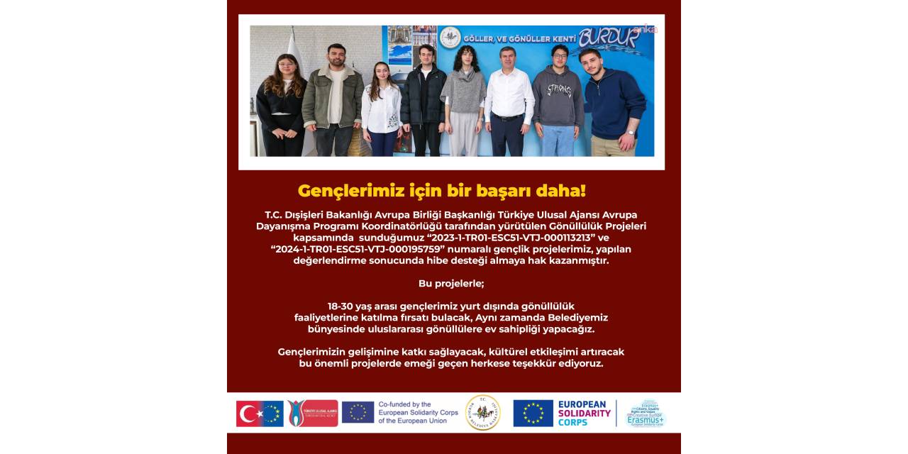 Burdur Belediyesi gençlere Avrupa'da fırsatlar sunuyor