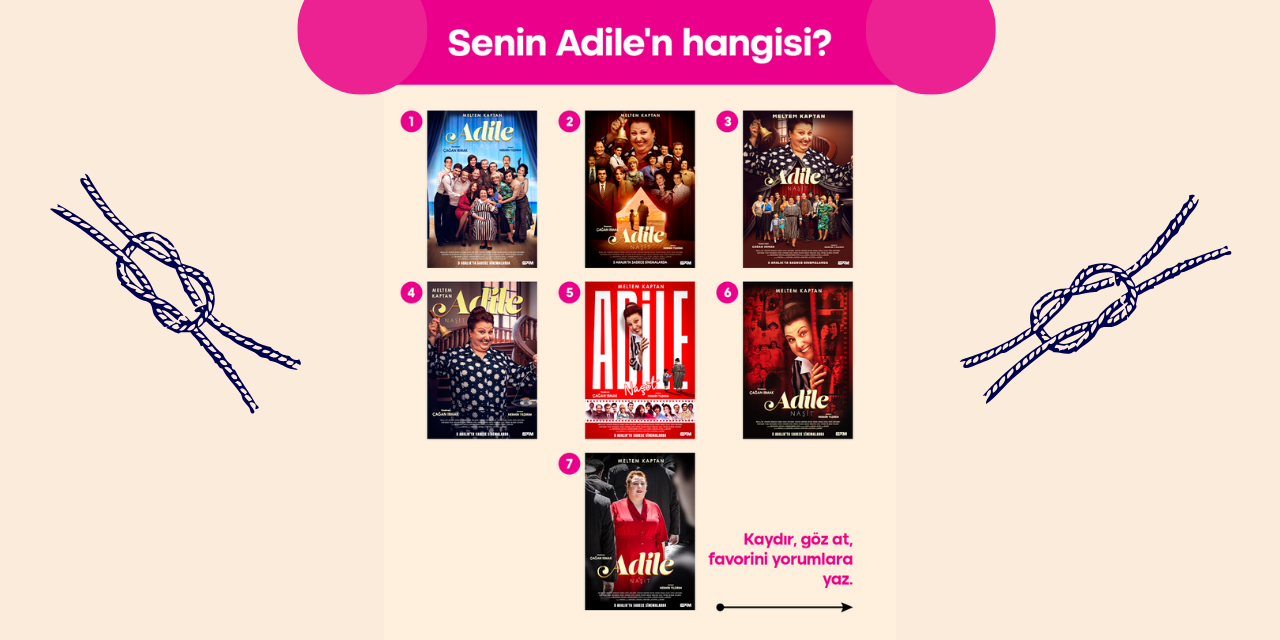 BKM’nin yeni filmi ‘Adile Naşit’ için 7 farklı afiş tasarlandı, film 5 Aralık’ta sinemalarda!