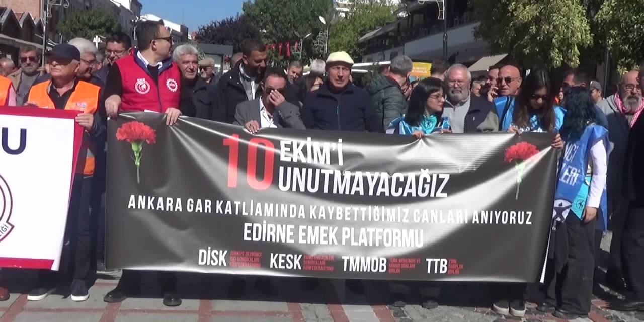 Edirne'de 10 Ekim Garı Katliamı anıldı