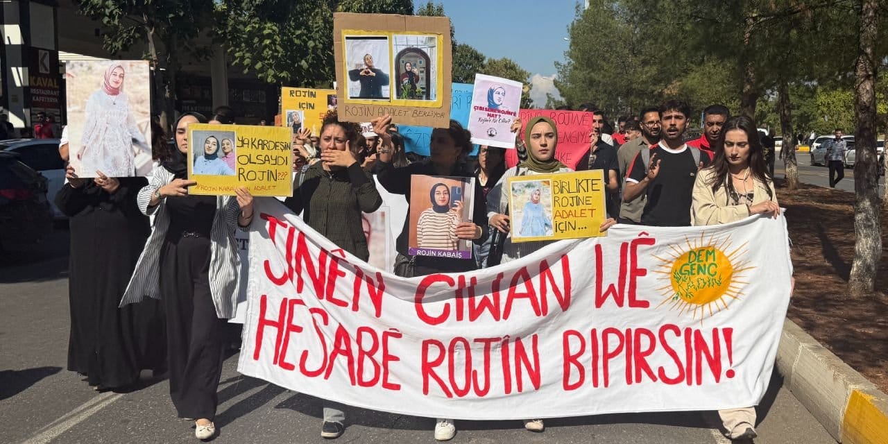 Dicle Üniversitesi öğrencilerinden "Rojin için adalet" yürüyüşü