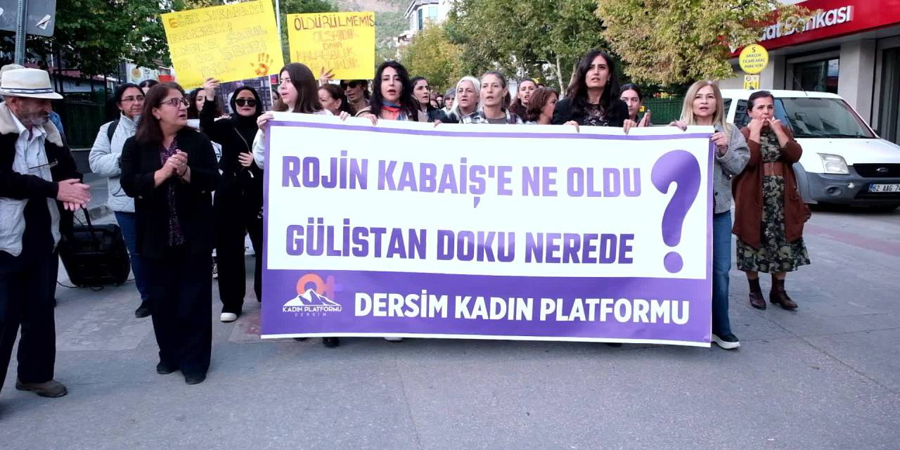 Tunceli'de kadınlar Rojin Kabaiş için sokaklara döküldü