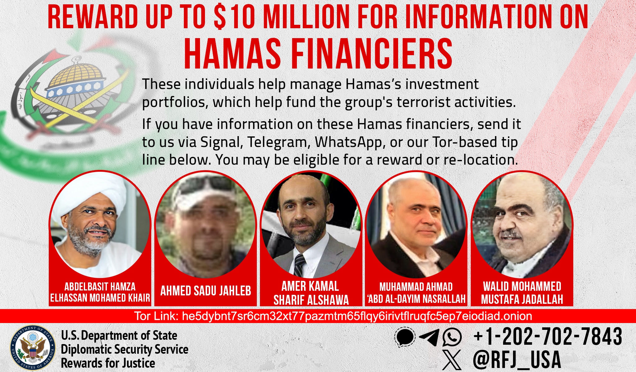 ABD, Türkiye'de olduğunu iddia ettiği 3 Hamas üyesine para ödülü koydu