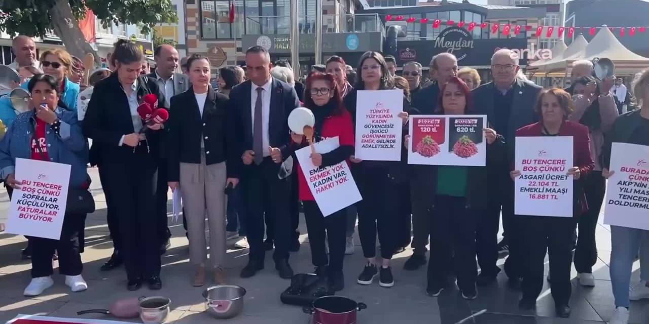 CHP’li kadınlar yurdun dört bir yanında 'boş tencere' eylemi gerçekleştirdi