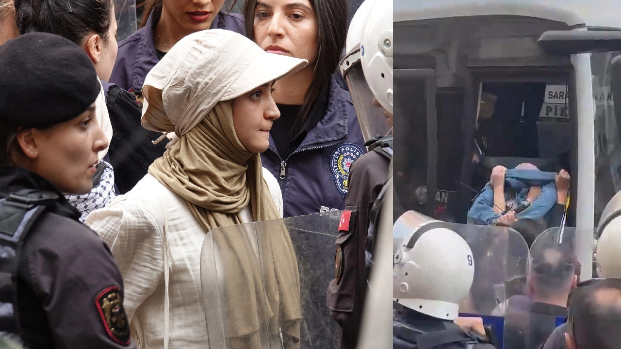 İsrail protestosunda darp ve ters kelepçeli gözaltı: 2 emniyet görevlisi açığa alındı