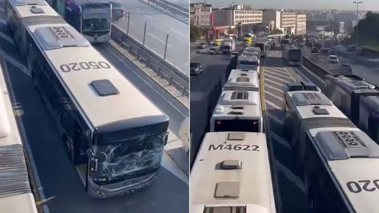 İstanbul Sefaköy’de iki metrobüs çarpıştı: 1 Yolcu Yaralandı