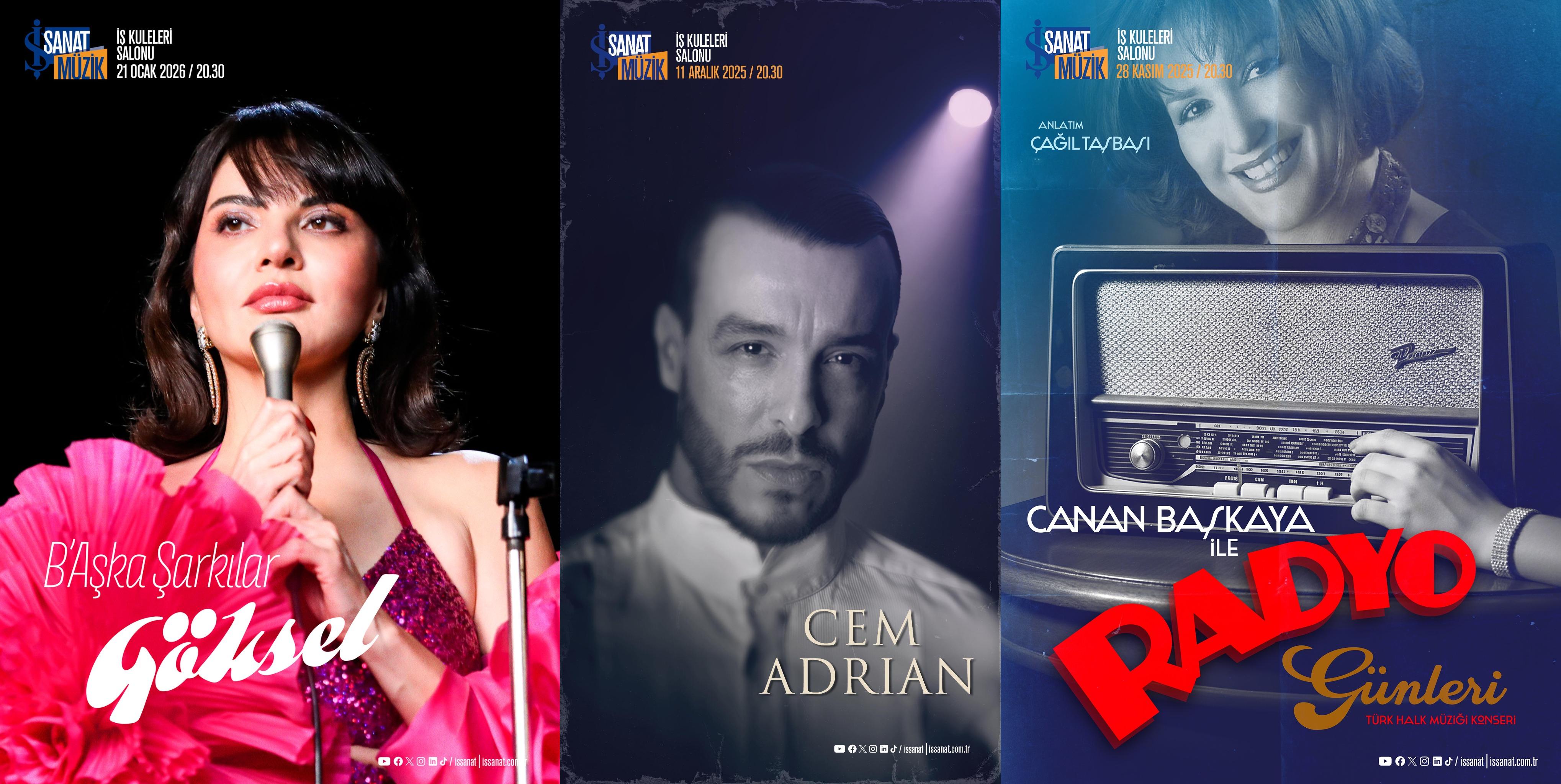 İş Sanat’ta yeni sezon: Cem Adrian, Göksel ve Canan Başkaya sahnede