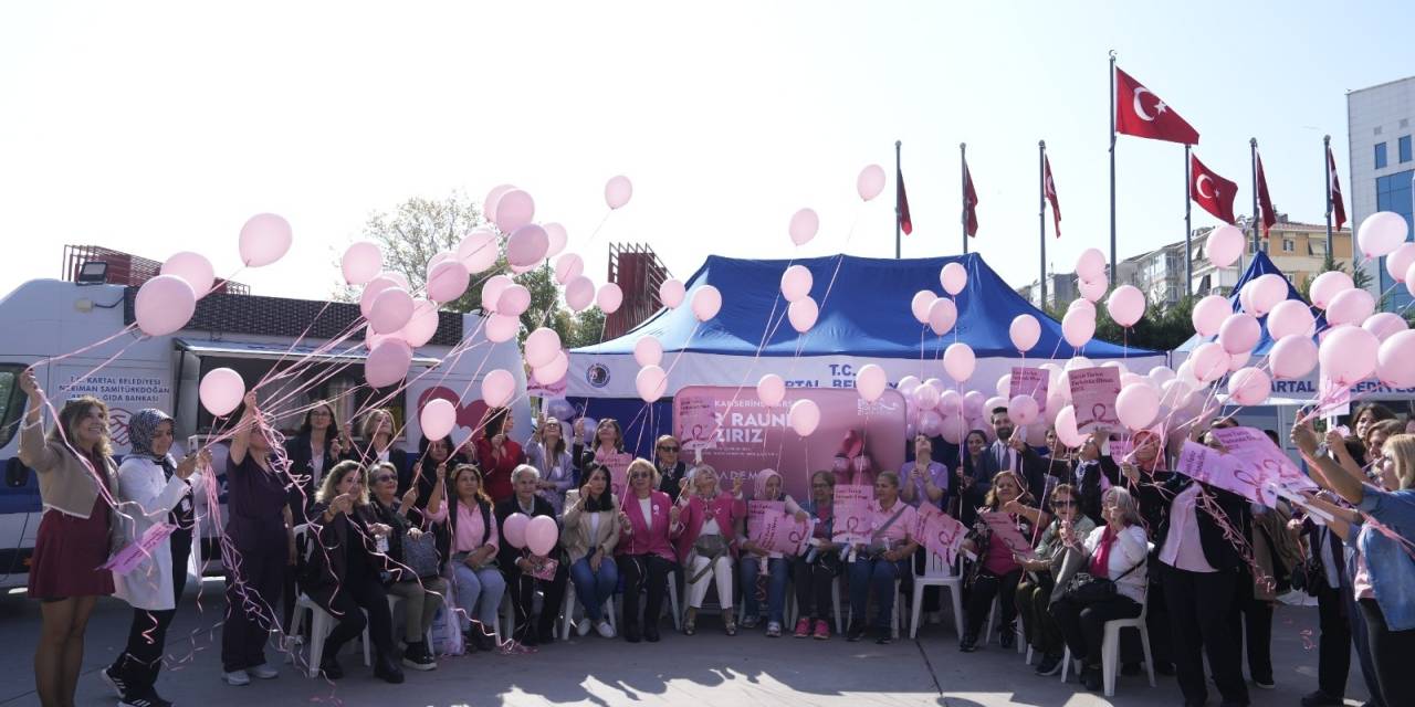 Kartal'dan gökyüzüne umut dolu pembe balonlar