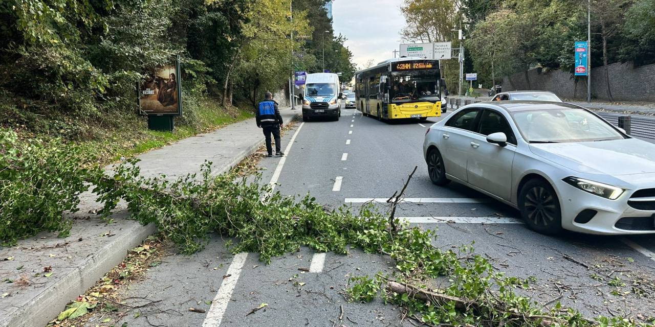 İBB ekiplerinin rüzgar ve sağanakla mücadelesi