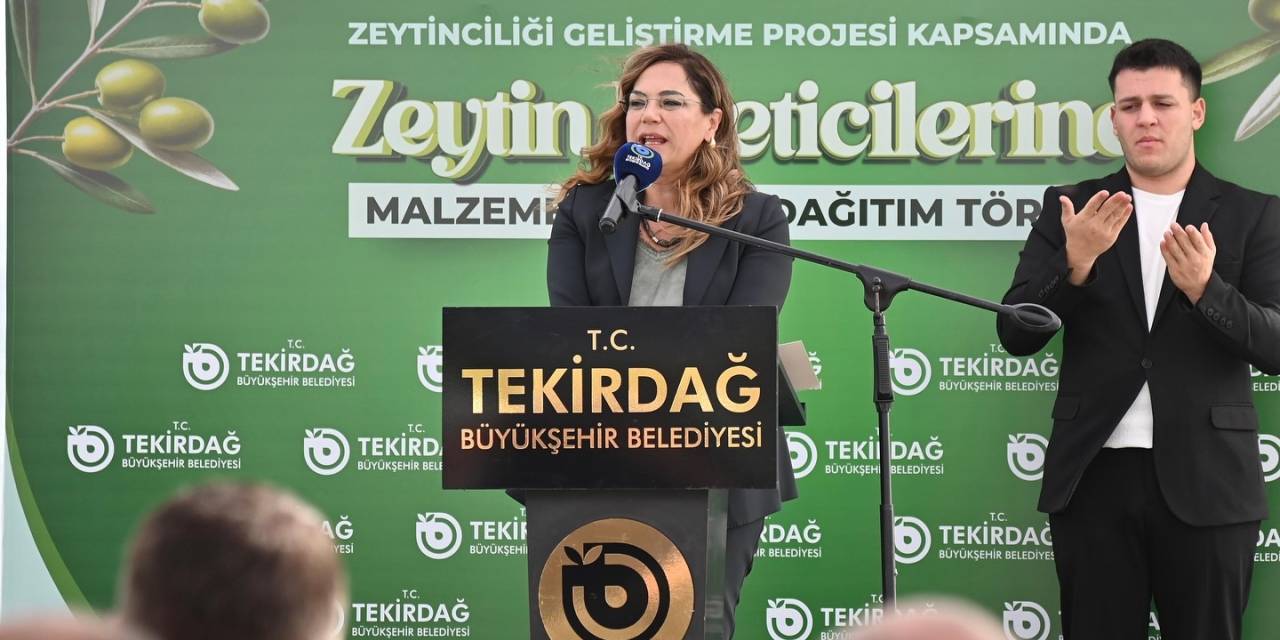 Tekirdağ Belediyesi'nden zeytin üreticilerine ekipman desteği