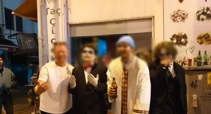 İmam cübbesiyle kostümlü partiye katılan genç gözaltında