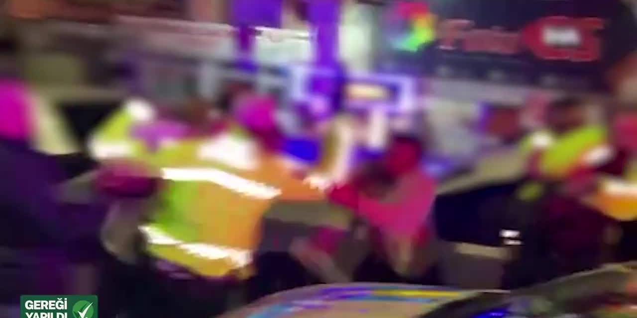 Aksaray'da polise saldıran alkollü sürücüler tutuklandı