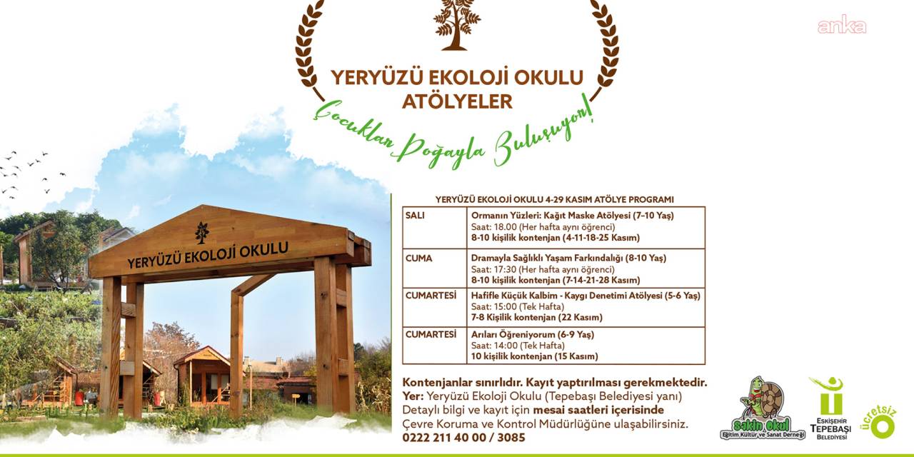 Tepebaşı'nda kasım ayı atölyeleri Yeryüzü Ekoloji Okulu'nda başlıyor