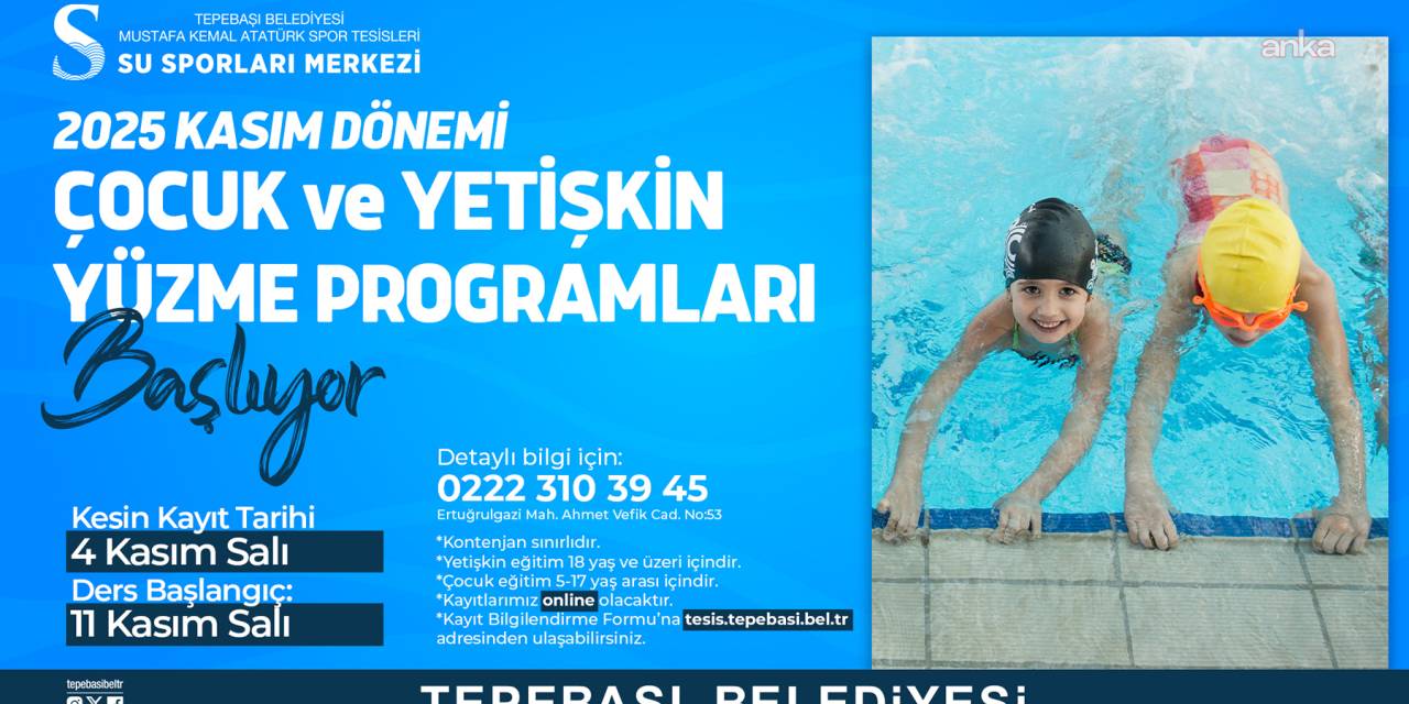 Tepebaşı'nda yüzme kursu kayıtları açılıyor