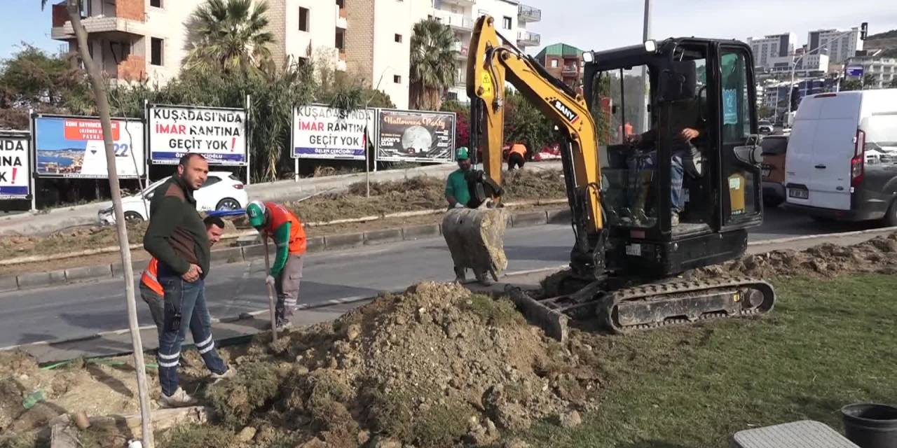 Kuşadası'nda su tasarrufunu hedefleyen peyzaj düzenlemesi