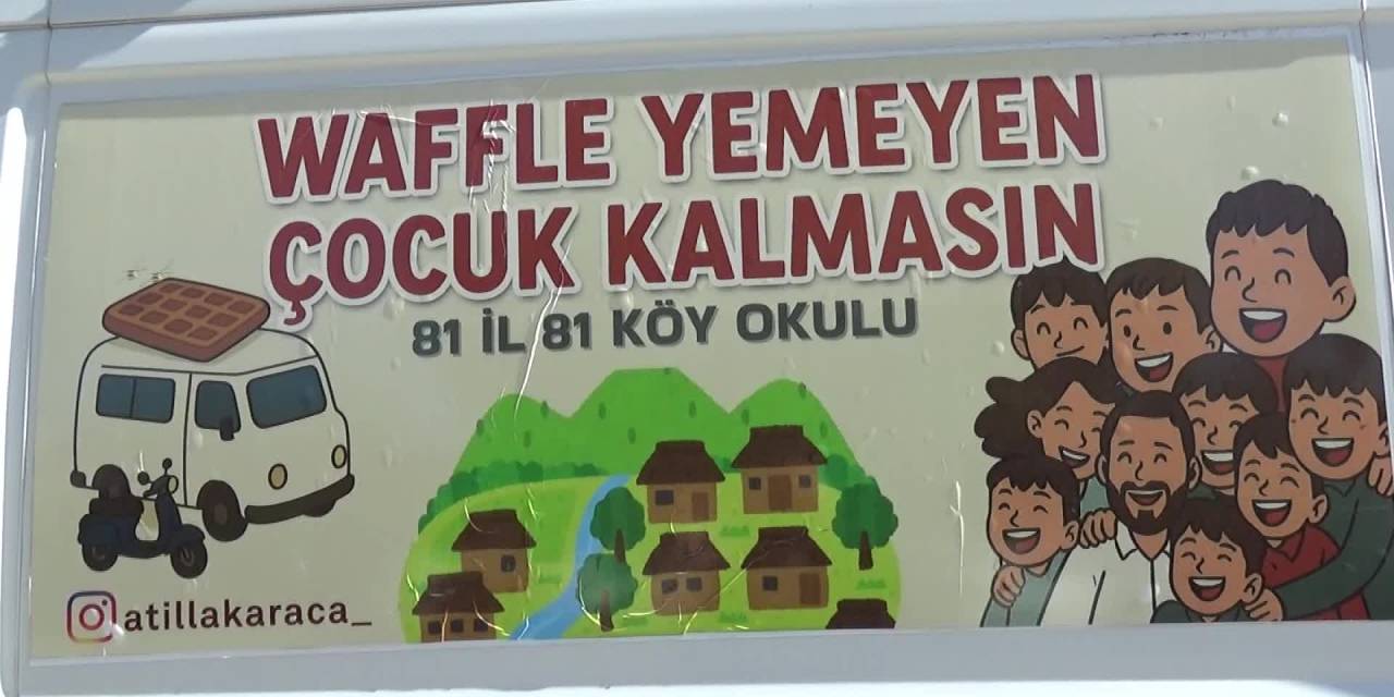 Atilla Karaca'nın 'Waffle yemeyen çocuk kalmasın' projesi Iğdır'da 21. durağını aldı
