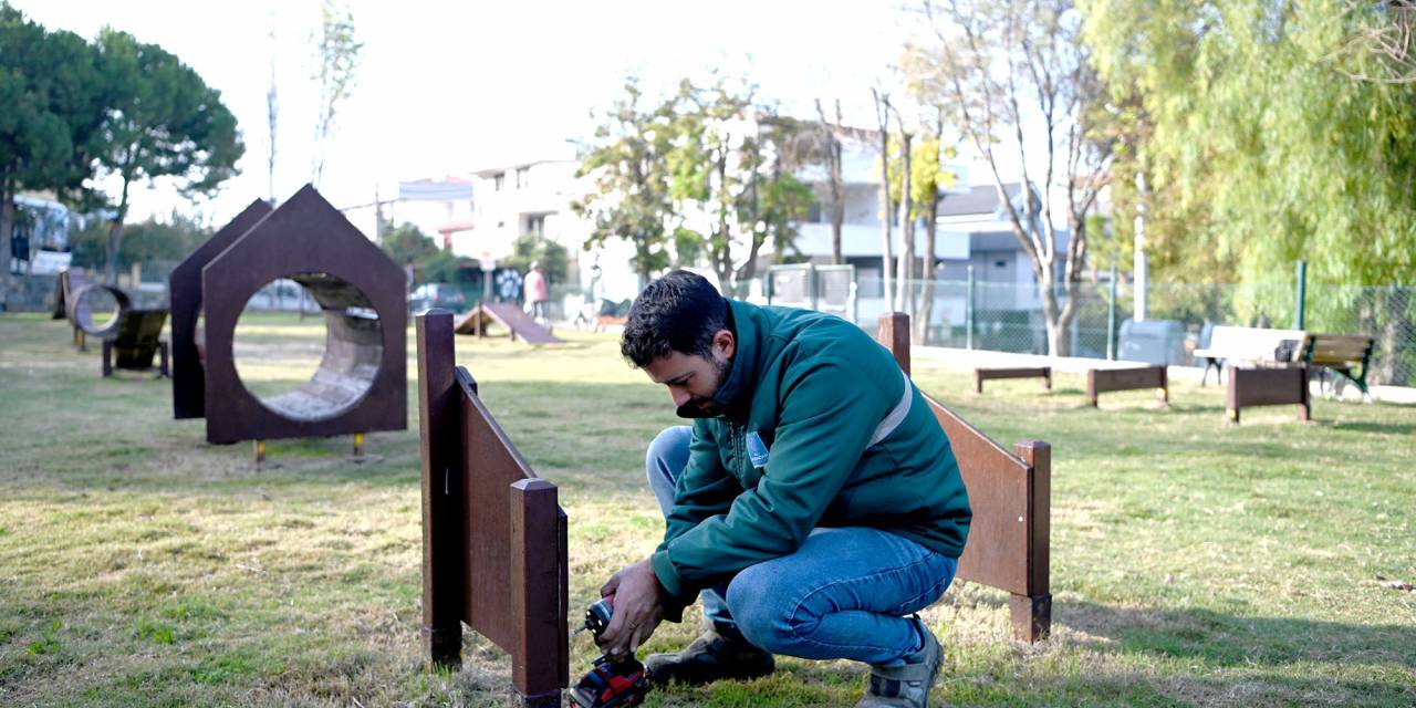 Kuşadası'nda Pako Köpek Eğitim Parkı'na bakım çalışması yapıldı