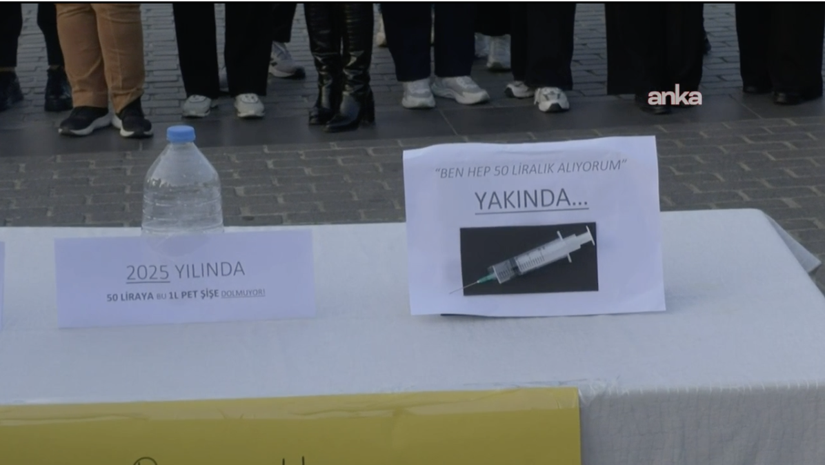 Beşiktaş'ta akaryakıt zammı protestosu:  “Yakında 50 liraya şırıngayla benzin alacağız!”