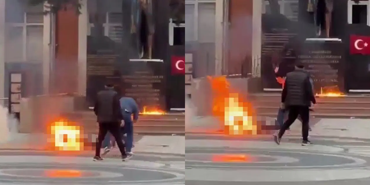 Zonguldak'ta bir yurttaş kaymakamlık önünde kendini ateşe verdi!