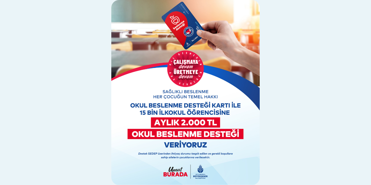 İBB'den ilkokul öğrencilerine beslenme desteği