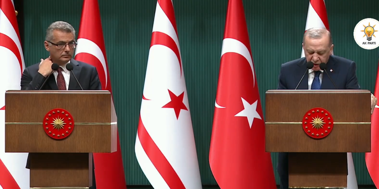Erdoğan ile KKTC Cumhurbaşkanı Erhüman basın toplantısı düzenledi