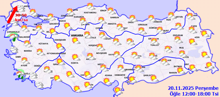 20 Kasım hava durumu: Meteoroloji'ye göre bugün hava nasıl olacak?