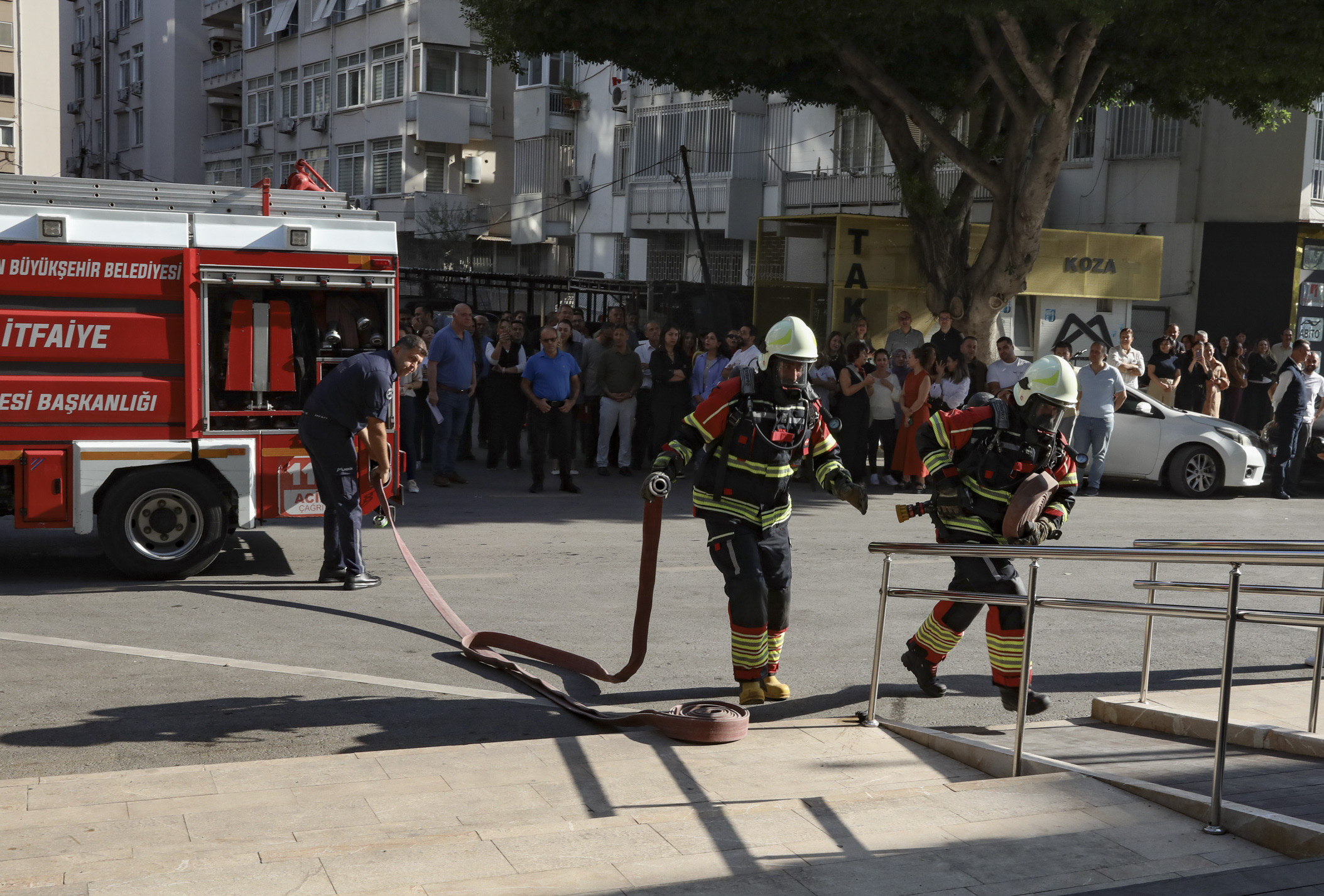 Mersin'de yangın tatbikatı: 3,5 dakikada tam tahliye