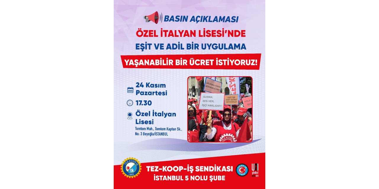 Özel İtalyan Lisesi’nde Türk öğretmenler hak arayışında