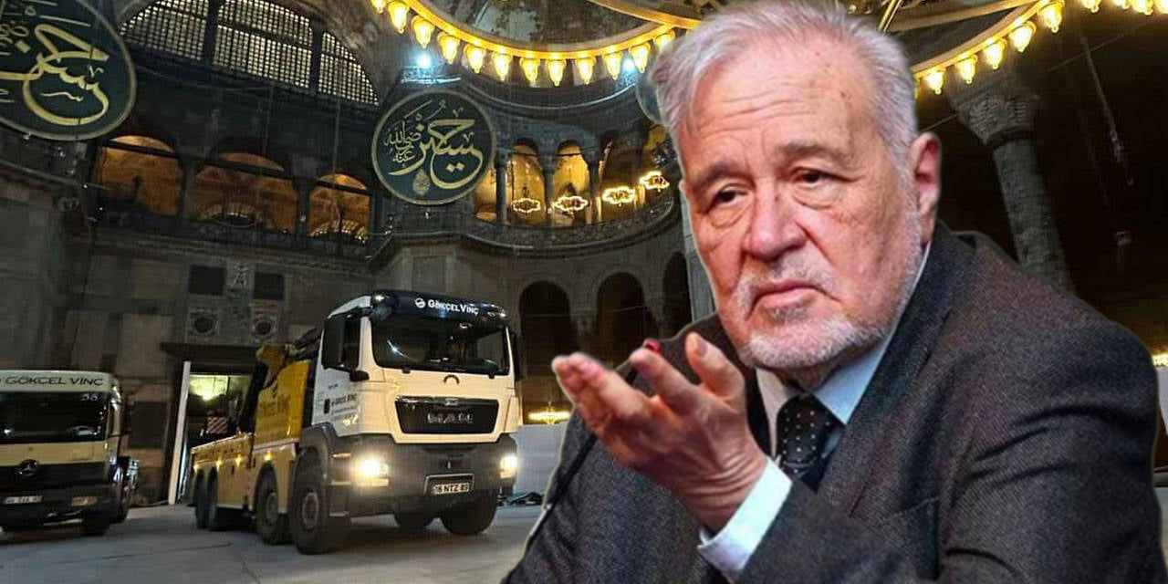 İlber Ortaylı'dan Ayasofya'daki kamyon görüntülerine tepki: 'Anthemios’a mı sordular Mimar Sinan’a mı?'