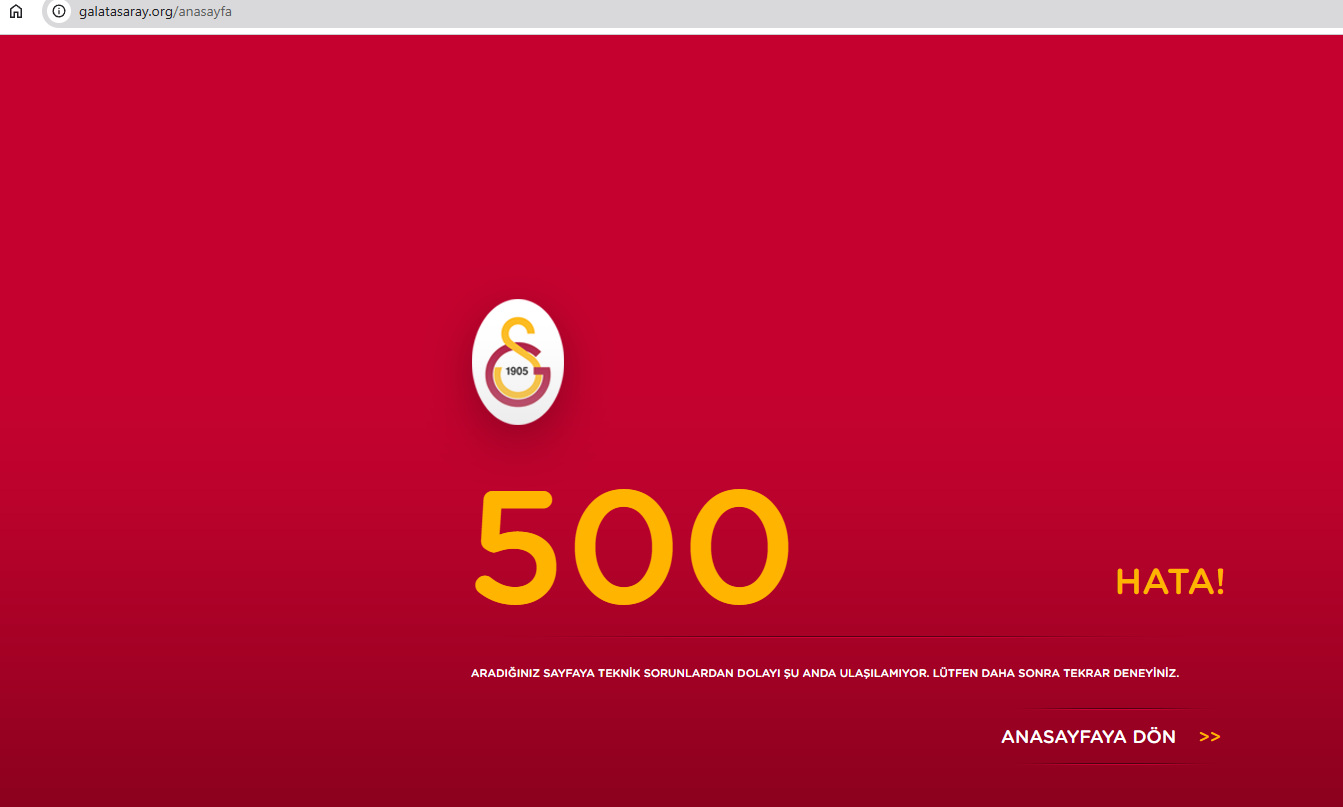 Galatasaray'ın internet sitesi çöktü