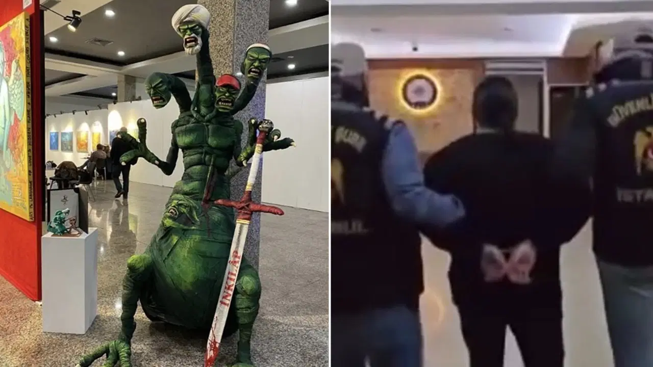 "Dört başlı canavar" heykeline soruşturma: 2 kişi gözaltına alındı