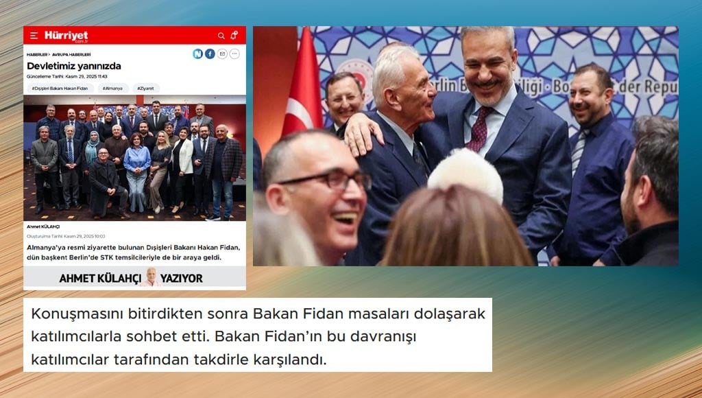 Fidan’ın, gazeteciyle samimi pozu