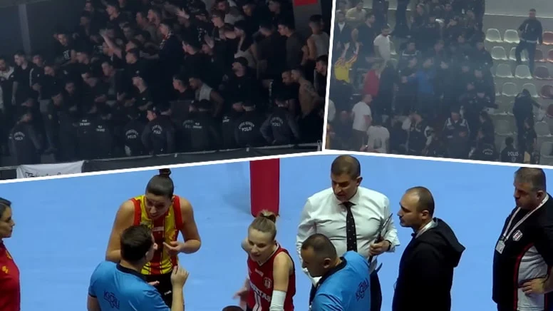 Göztepe–Beşiktaş kadın voleybol maçı: Polis girdi ve salonu boşalttı
