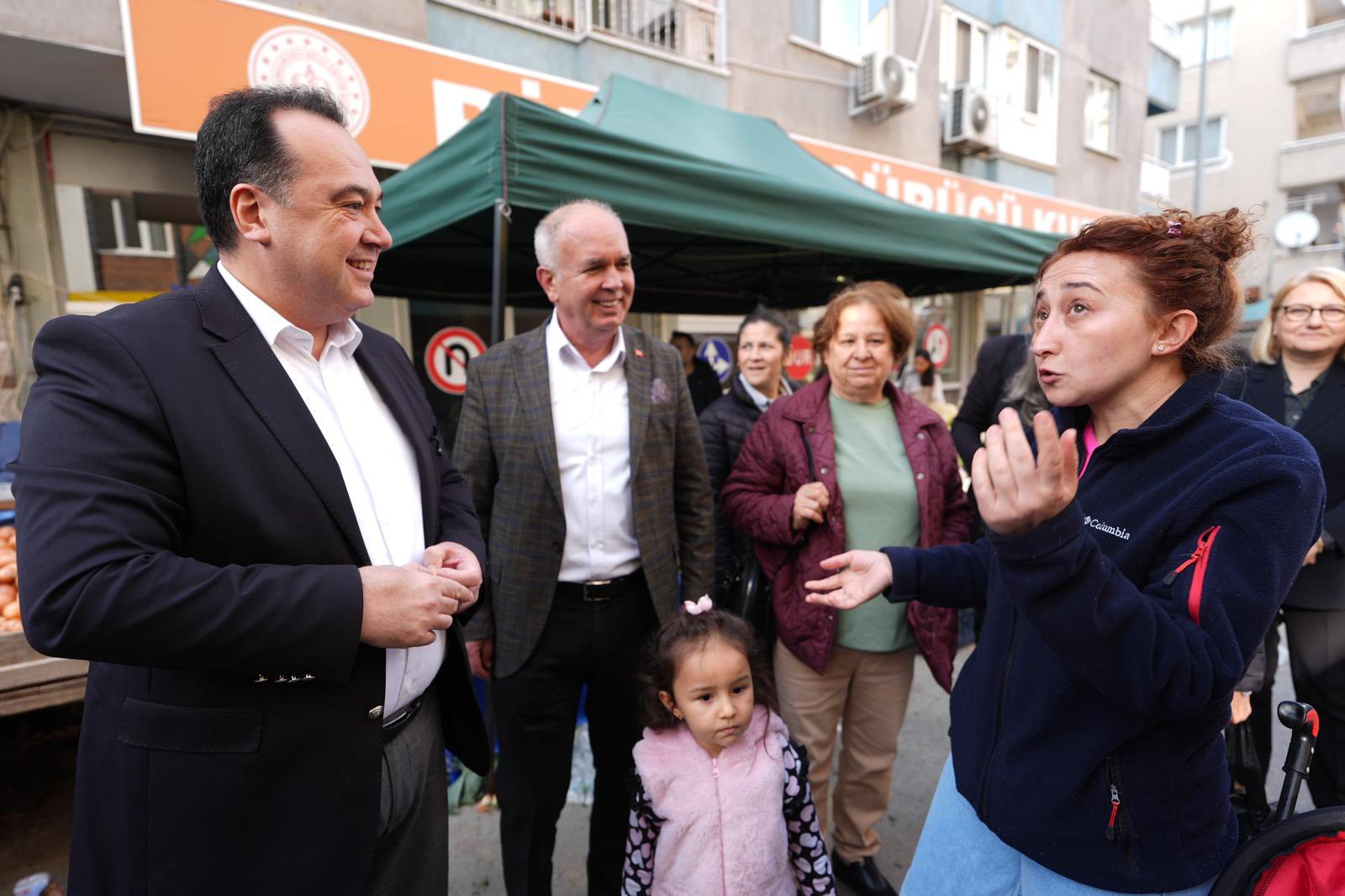 Başkan Dutlulu Karaköy Pazarı’nda esnafı dinledi