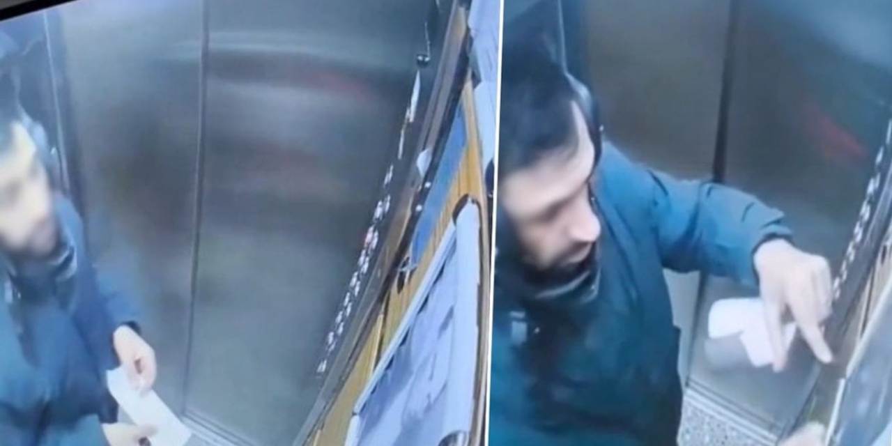 Ümraniye'de skandal görüntüler: Atatürk portresine tükürüp çöpe attı