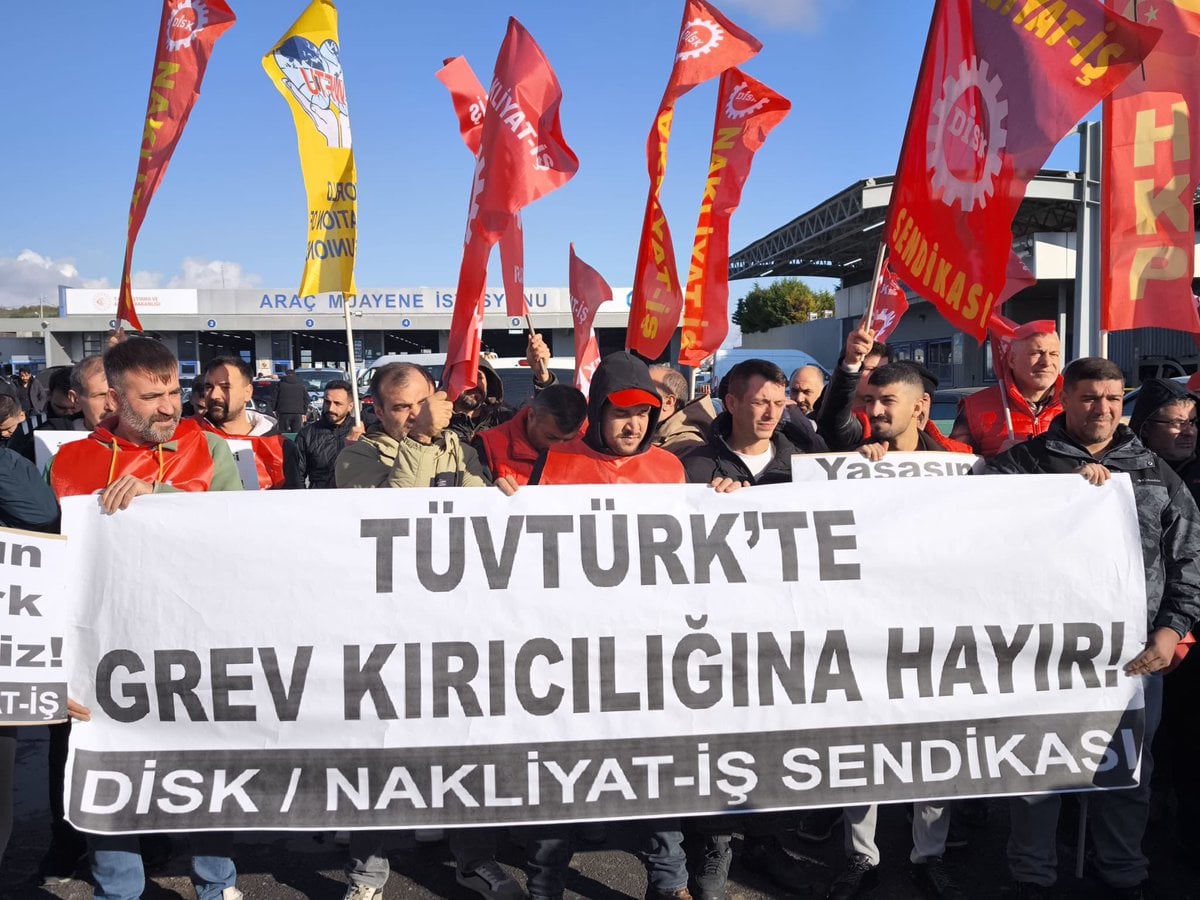TÜVTÜRK’te Nakliyat-İş grevi başladı: 3 gün kendimize 27 gün patrona çalışıyoruz