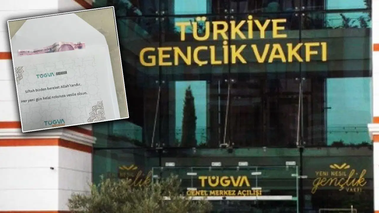 TÜGVA bunu da yaptı: Zarf içinde esnafa para dağıttılar