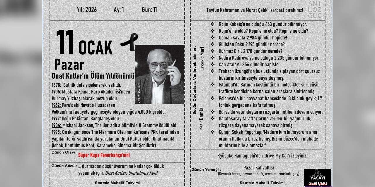 Onat Kutlar'ın Ölüm Yıldönümü