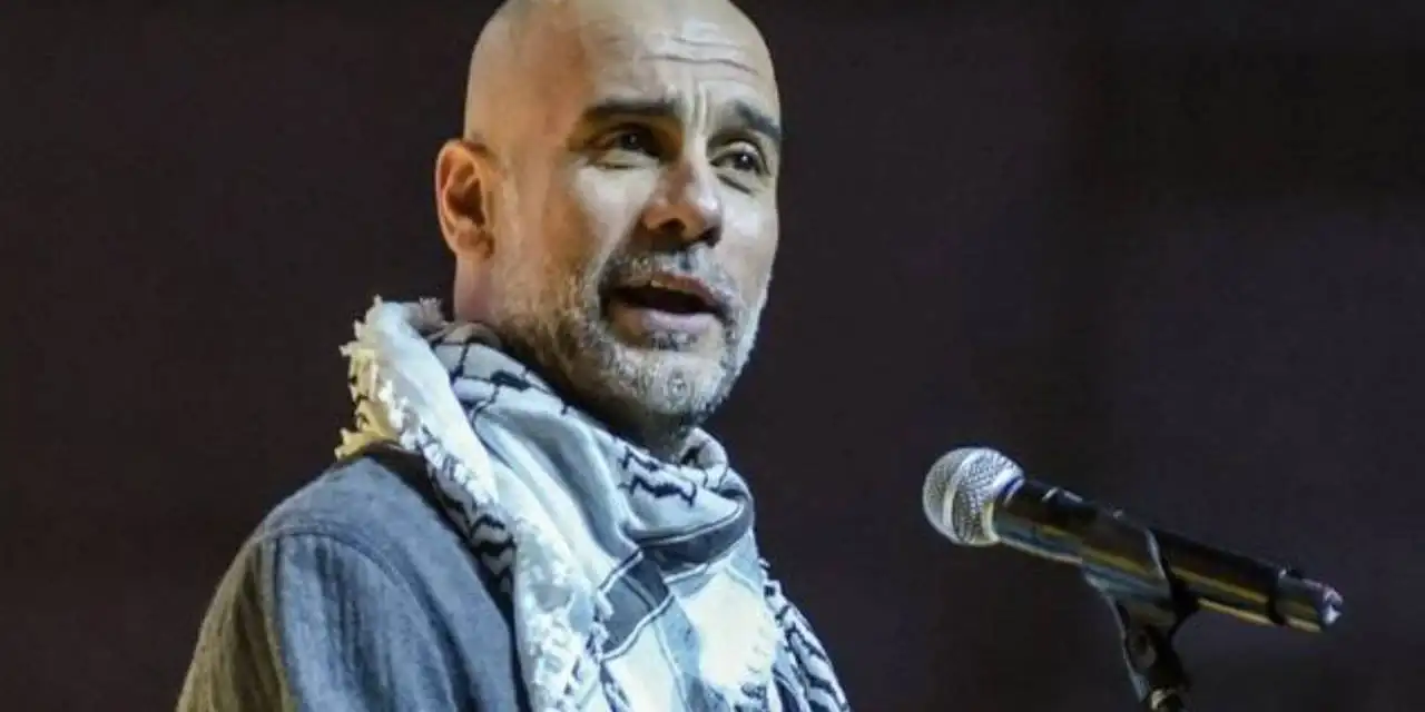 Guardiola kefiye taktı sahneye çıktı: Filistin'e destek verdi