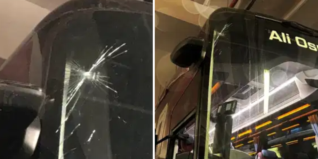Trabzonspor’un takım otobüsüne taşlı saldırı!