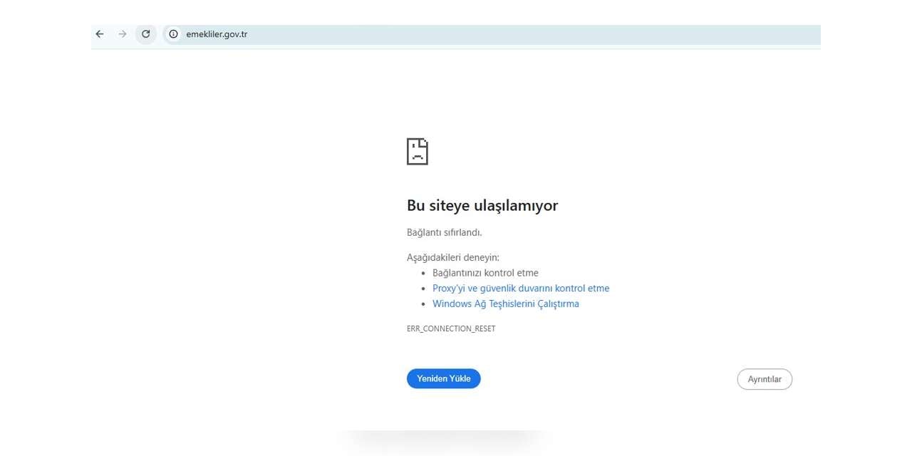 Emekliler mağdur edildi: Emekliler.gov.tr'ye erişilemiyor