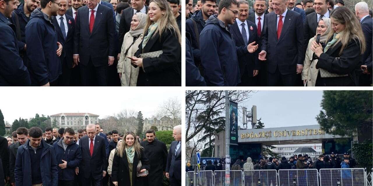 Erdoğan'ın Boğaziçi ziyareti gündem oldu: Üç beş öğrenciyle yürüyüş...