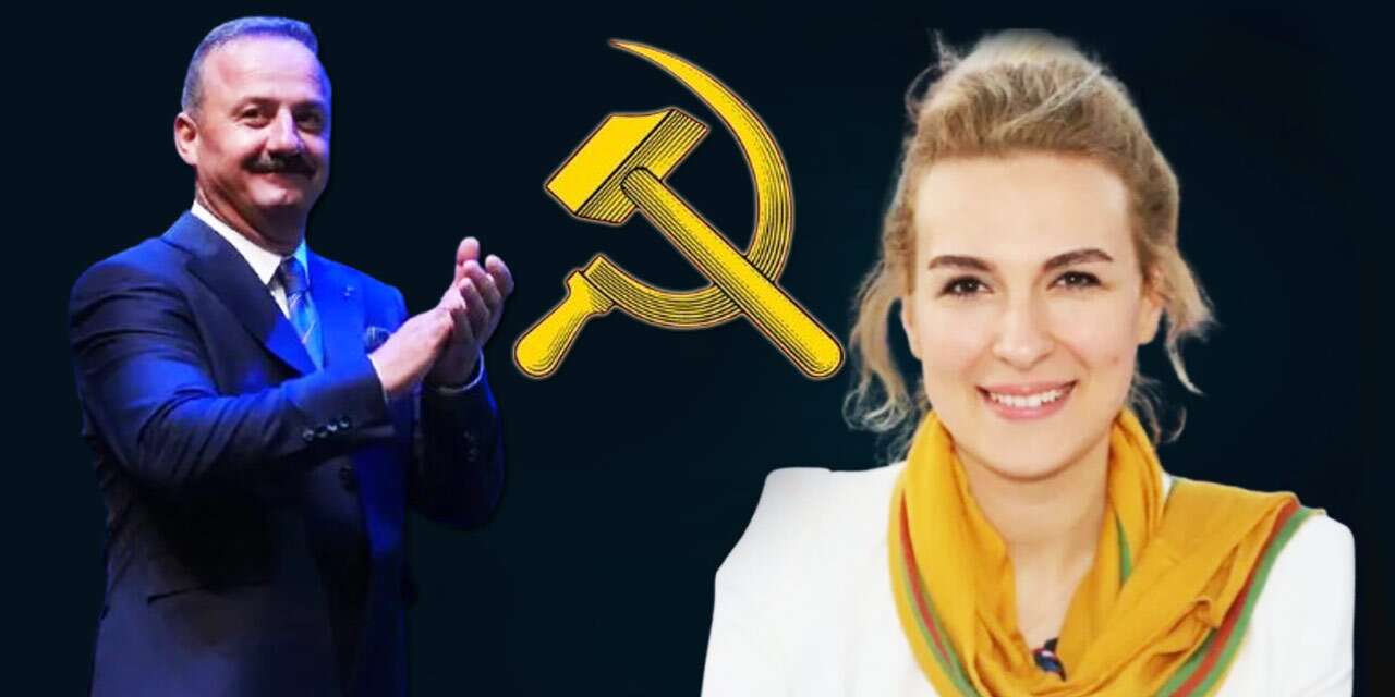 Milliyetçi partiye komünist marşla gitti!