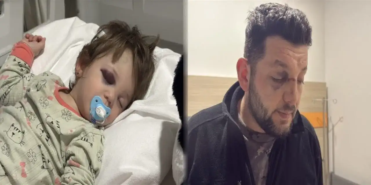 14 aylık bebeği kucağındayken hem babaya hem kızına sopalı saldırı